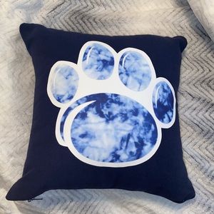 Navy Blue Paw Print Pillow ( 12 x 12 )